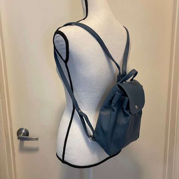 😃SOLD 😃 Extra Small Longchamp Le Pliage Cuir Backpack - Picture 15 of 16